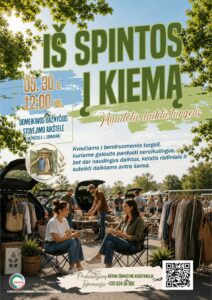 Naudotų daiktų turgelis Domeikavoje "Iš spintos į kiemą"
